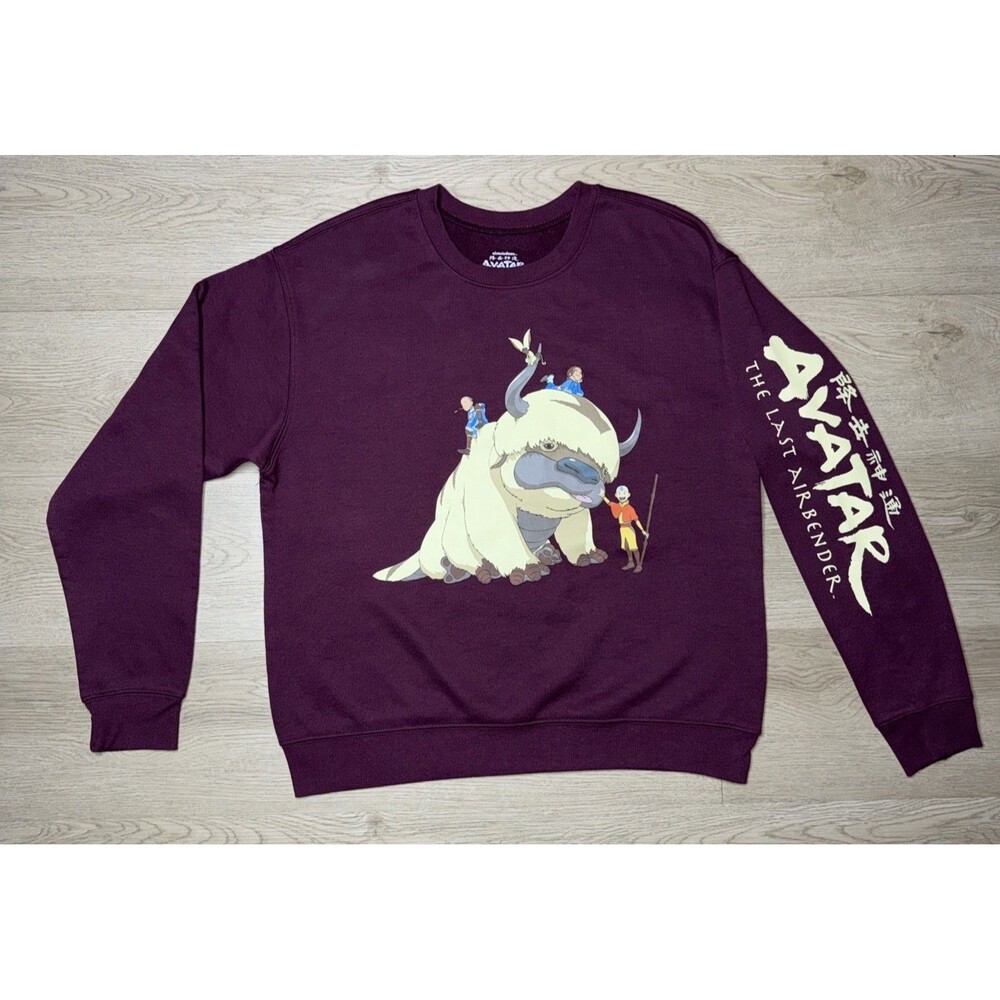 Avatar The Last Airbender Crewneck Sweatshirt XL Maroon Nickelodeon Sweater Soft